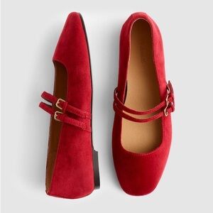 Madewell Red Suede Flats